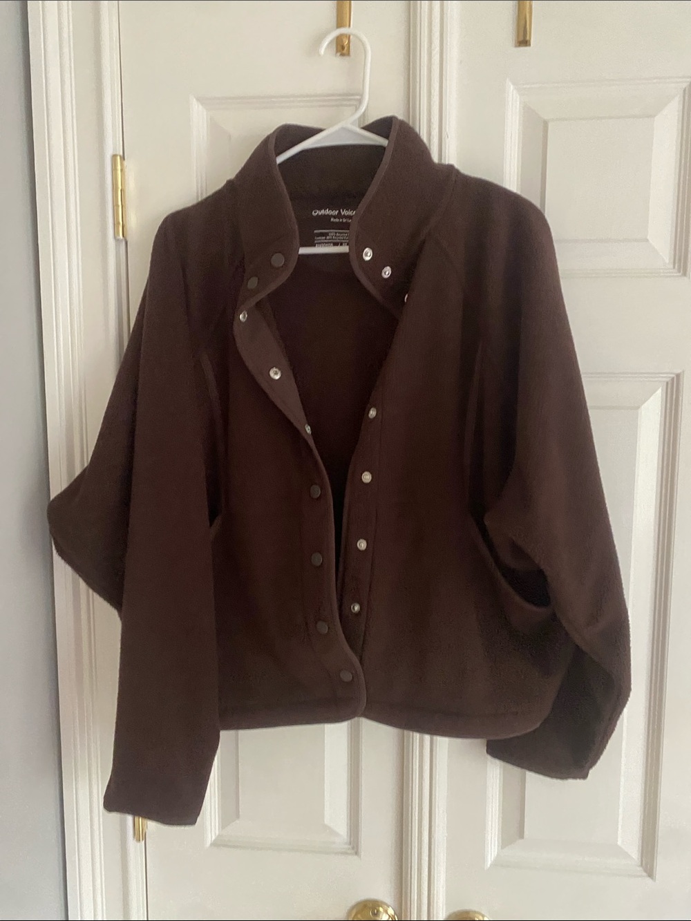Outdoor Voices Chocolate Brown Bomber Fleece Jacket
